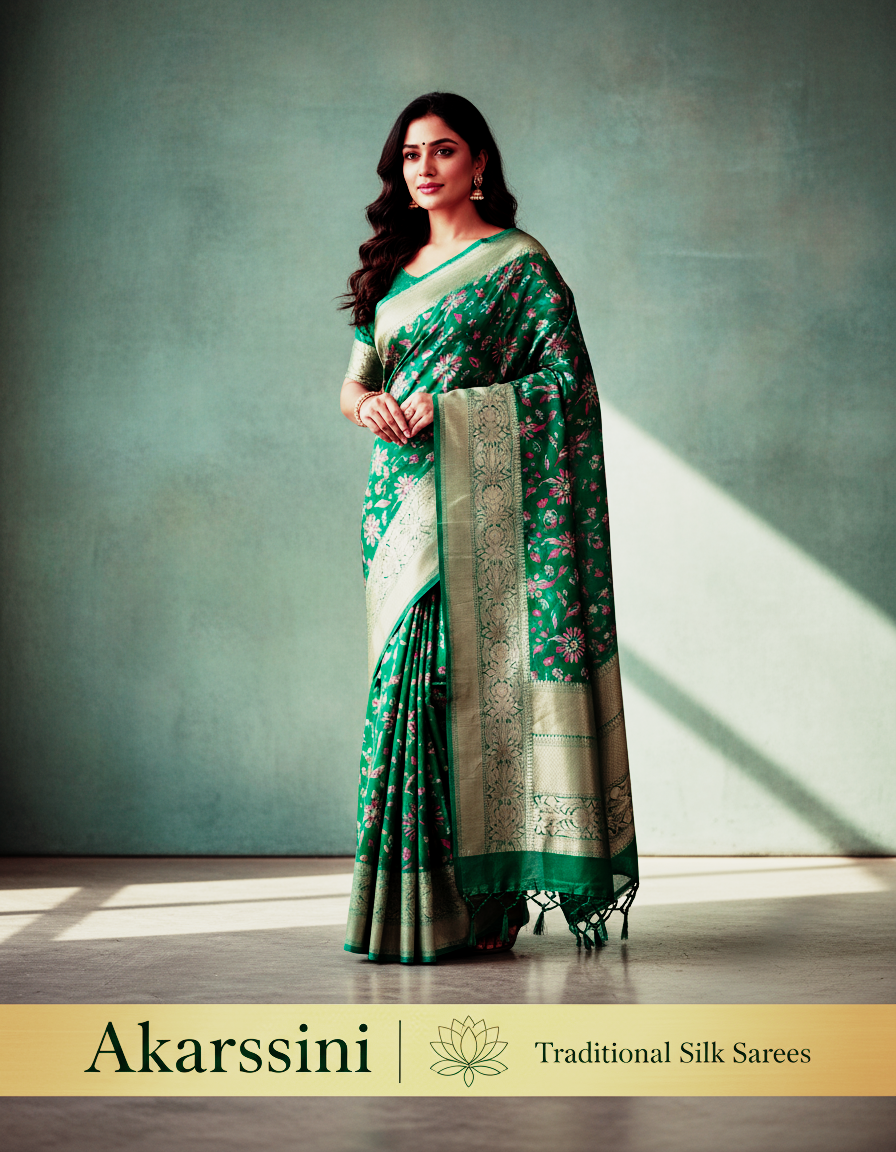 Silk Blend Saree with Embroidery Work